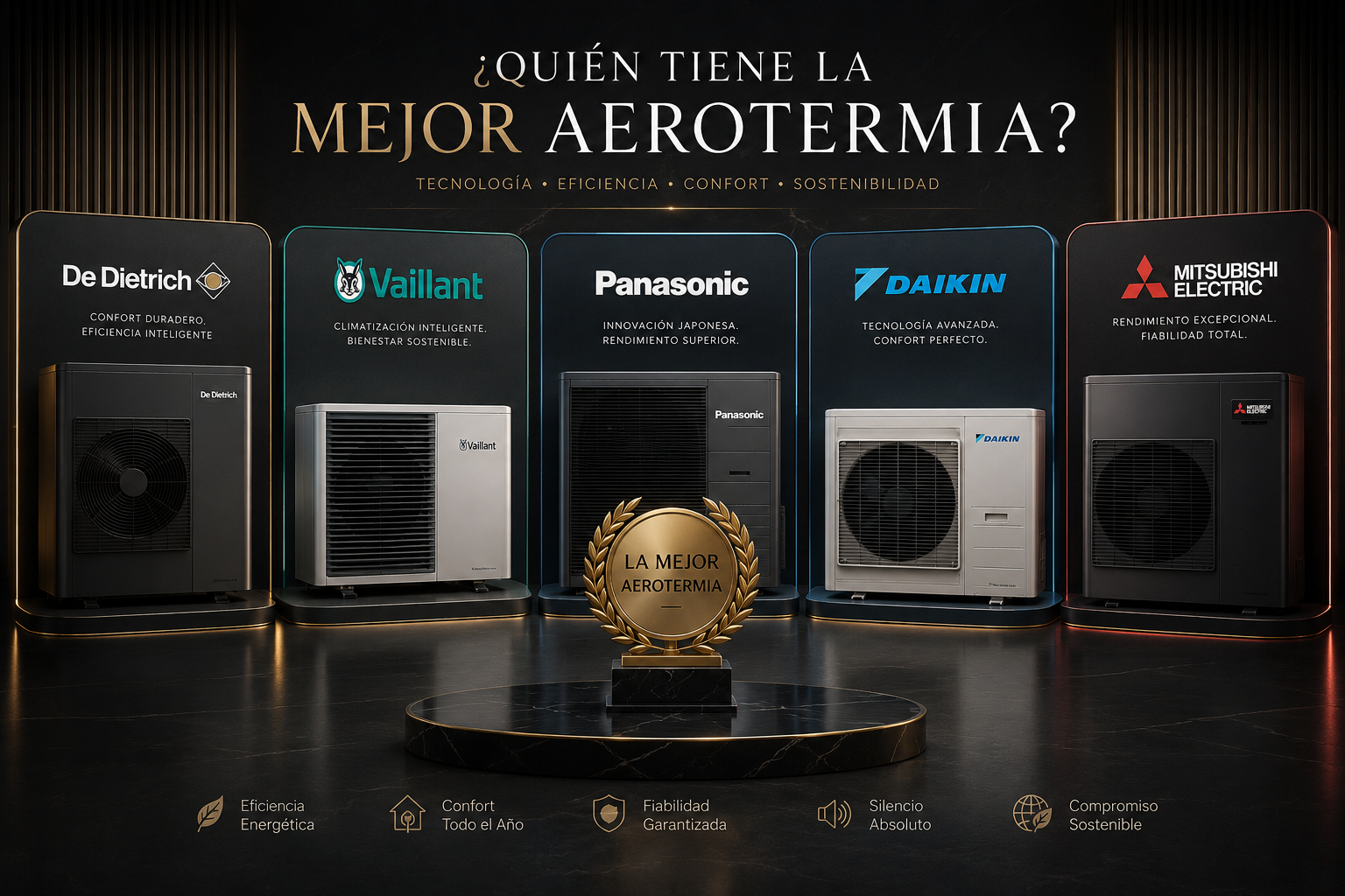 Comparatif marques aérothermie: De Dietrich, Vaillant, Panasonic, Daikin, Mitsubishi Electric